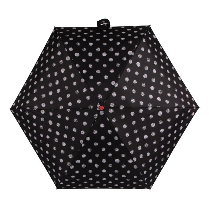 totes® Compact Round B&W Stitched Dots Print Umbrella (3 Section) Extra Image 2
